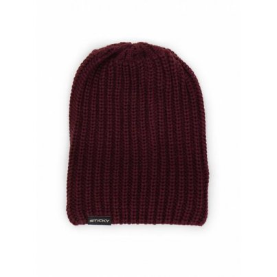 Sticky Baits Zimní čepice Maroon Knitted Beanie