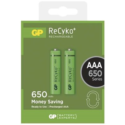 Nabíjecí baterie GP ReCyko+ 650mAh (AAA), 2 ks