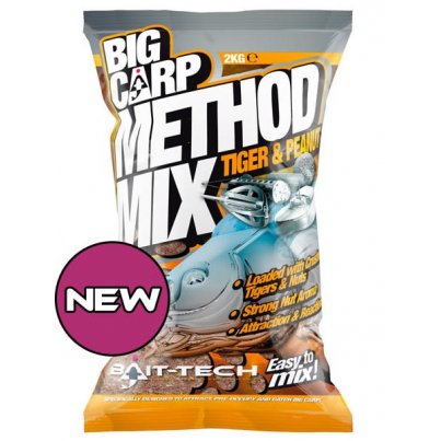 Bait-Tech Krmítková směs Big Carp Method Mix Tiger & Peanut 2kg