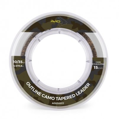 Avid Carp  Šokový vlasec Outline Camo Tapered Leaders 0,33-0,57 mm