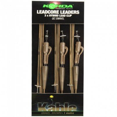 Korda Leadcore Leader Hybrid Lead Clip QC Swivel gravel 3ks