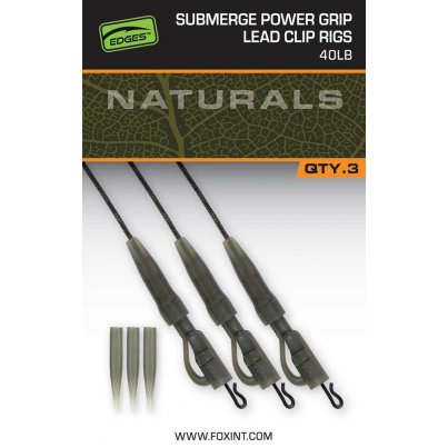 Fox Naturals Submerge Power Grip Lead Clip Leaders 40lb