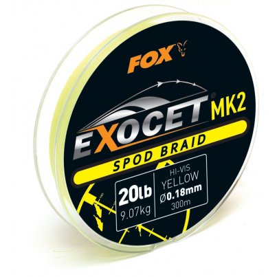 Fox šňůra na rakety Exocet MK2 Spod Braid 0,18mm 20lb 300m yellow 