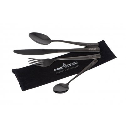 Fox Black Stainless Cutlery Set