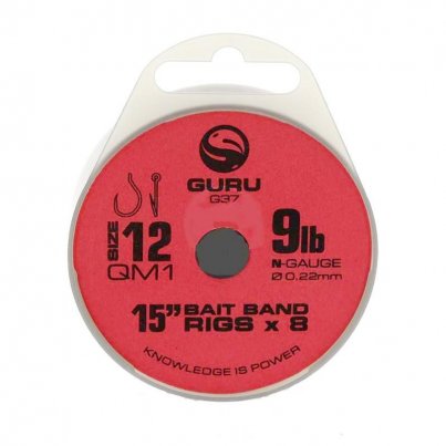 Guru Návazec QM1 Bait Band Rigs 15" 38cm QM1 vel.14 + N-Gauge 0,19mm 8ks