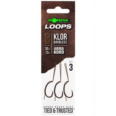 Korda Návazce Loop Rigs Klor vel. 6B 30lb 3ks
