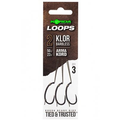 Korda Návazec Loop Rigs Klor vel. 2B 50lb 3ks

