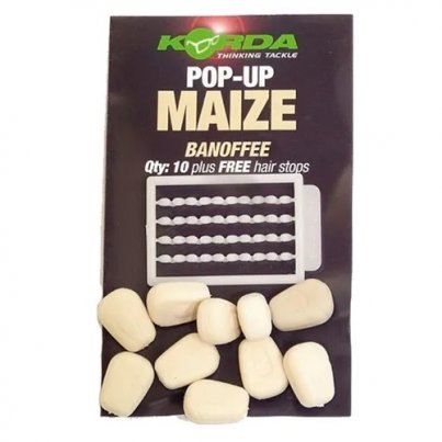 Korda Pop-Up Maize Banoffee 10ks - bílá (banán-smetana) umělá velká kukuřice plovoucí