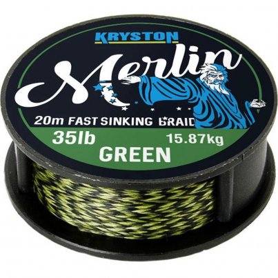 Kryston Merlin Fast Sinking Braid zelený 25lb 20m