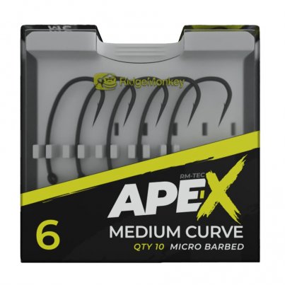 RidgeMonkey Háčky Ape-X Medium Curve Barbed vel. 8 10ks