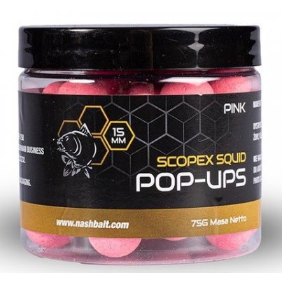 Nash Scopex & Squid Pop Ups Pink 15mm 75g 