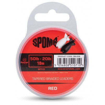 Spomb Tapered Braided Leaders 3x10 m 50-20 lb červený