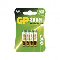 Alkalická baterie GP Super AAA (LR03), 4 ks