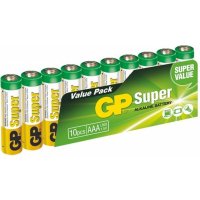 Alkalická baterie GP Super LR03 (AAA), 10 ks