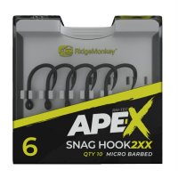 RidgeMonkey Háčky Ape-X Snag Hook 2XX Barbed vel. 6 10ks